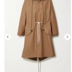 bassike Tan Hooded Drawstring Trench Coat